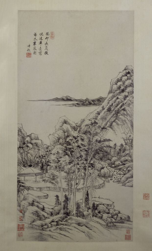 图片[1]-Wang Shimin Falling Wood Cold Spring Axis-China Archive